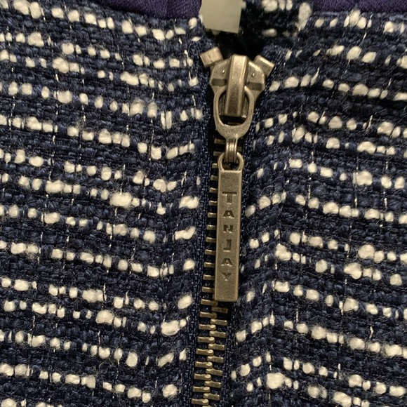 TanJay zip up sweater/jacket  size 18, blue/white with silver specs, 2 pockets - Picture 3 of 14